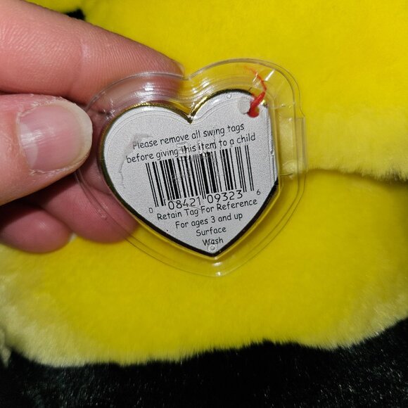 Ty Beanie Buddies Collection Yellow Black Fish Bubbles Stuffed Animal 1998 w/TAG - Picture 9 of 9